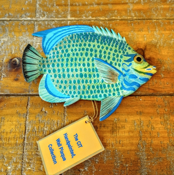 Hand Painted Queen Parrot Fish Wall Plaque - Picture 2 of 4